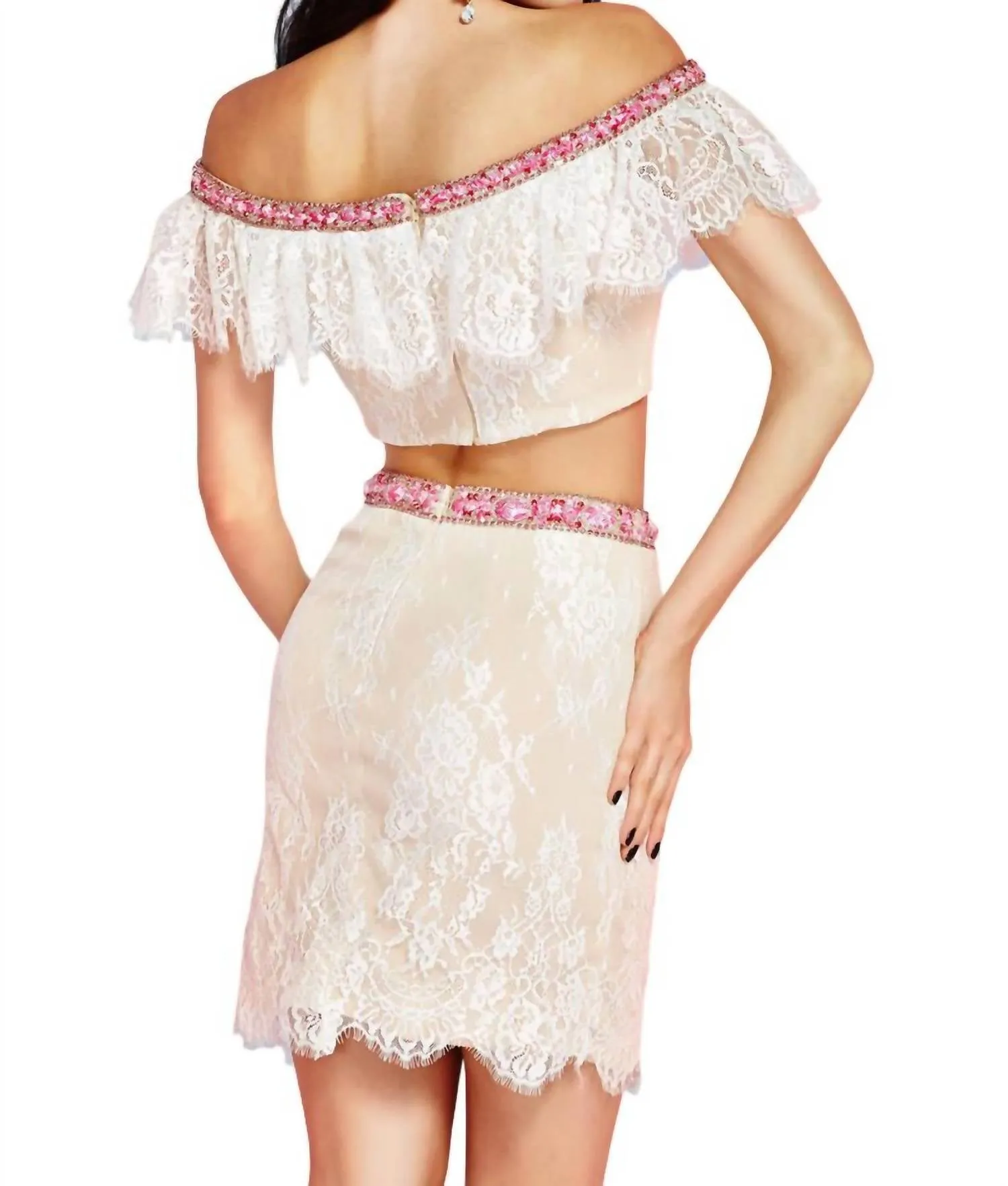 Angela & Alison - Lace Prom Dress