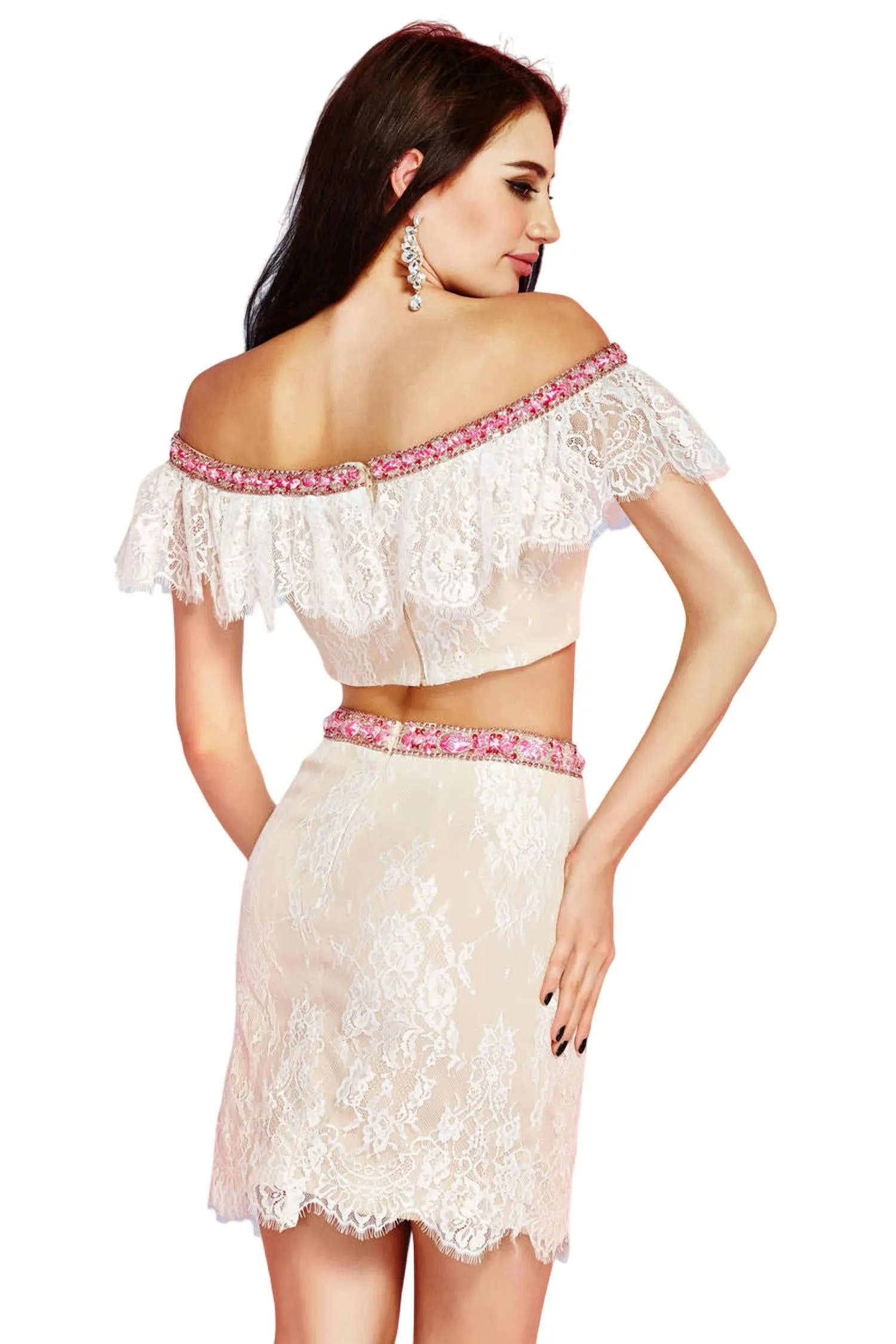 Angela & Alison - Lace Prom Dress