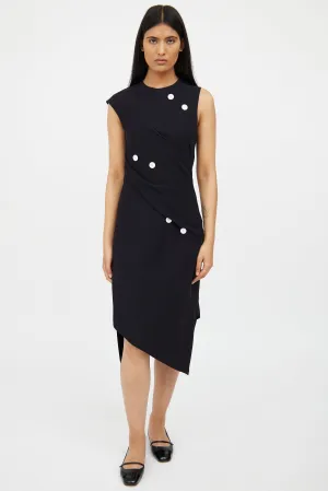 Asymmetrical Button Detail Dress