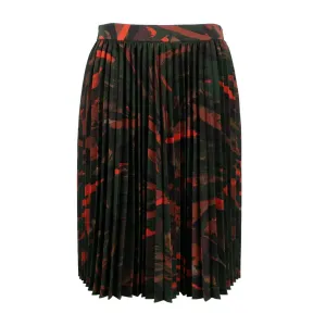 Balenciaga Maroon Abstrait Graphique Crepe Tech Skirt