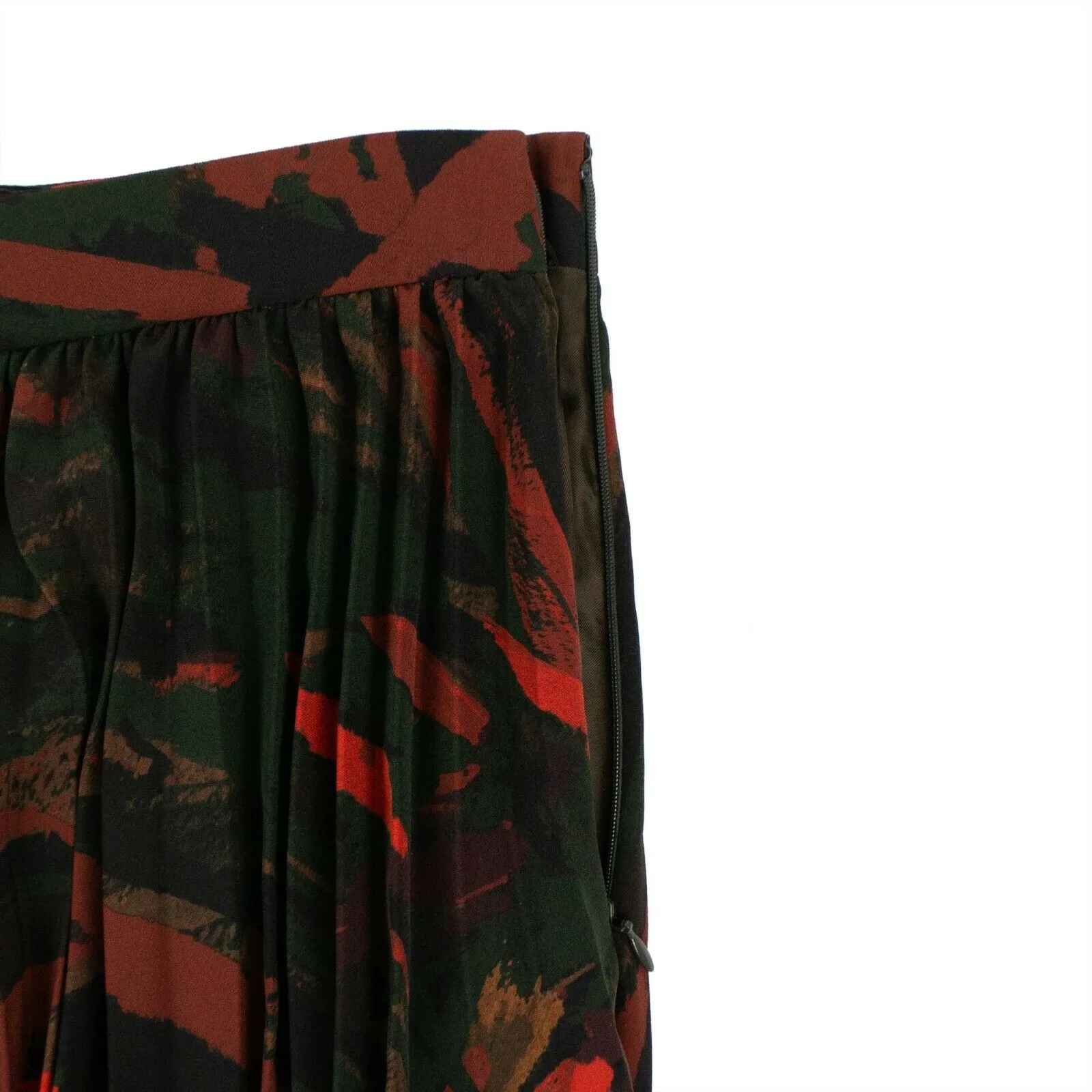 Balenciaga Maroon Abstrait Graphique Crepe Tech Skirt