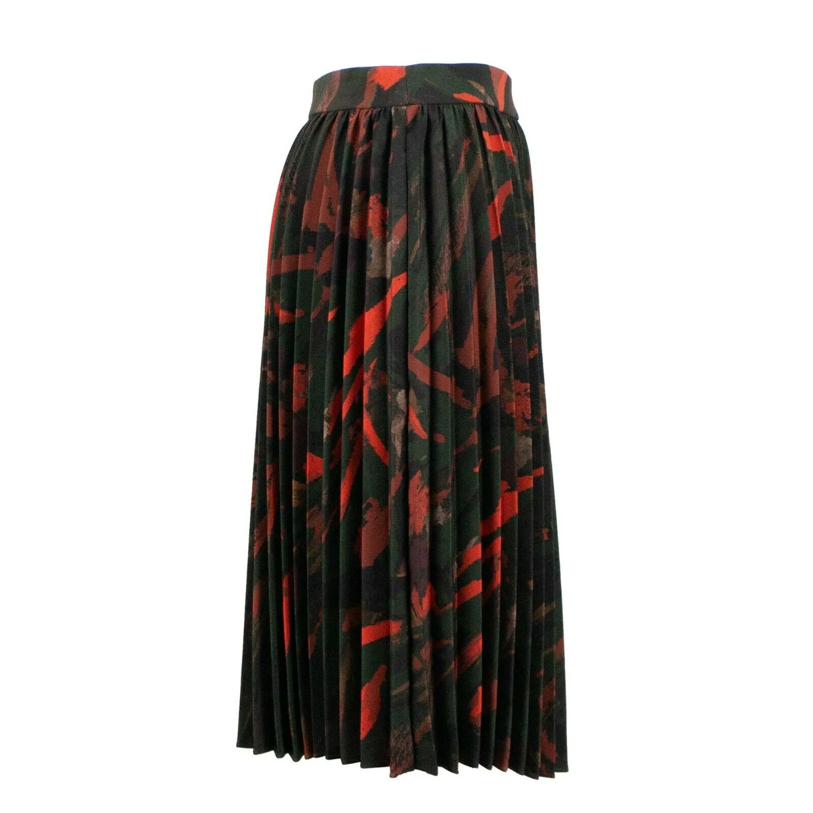 Balenciaga Maroon Abstrait Graphique Crepe Tech Skirt