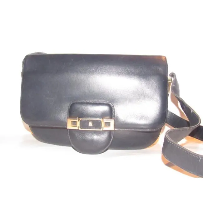 Bally Vintage Pursesdesigner Purses Navy Blue Leather Shoulder Bag