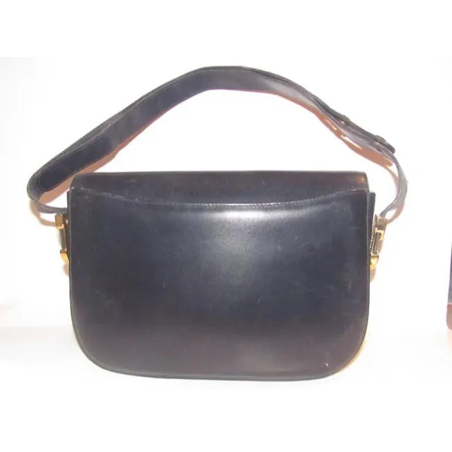 Bally Vintage Pursesdesigner Purses Navy Blue Leather Shoulder Bag