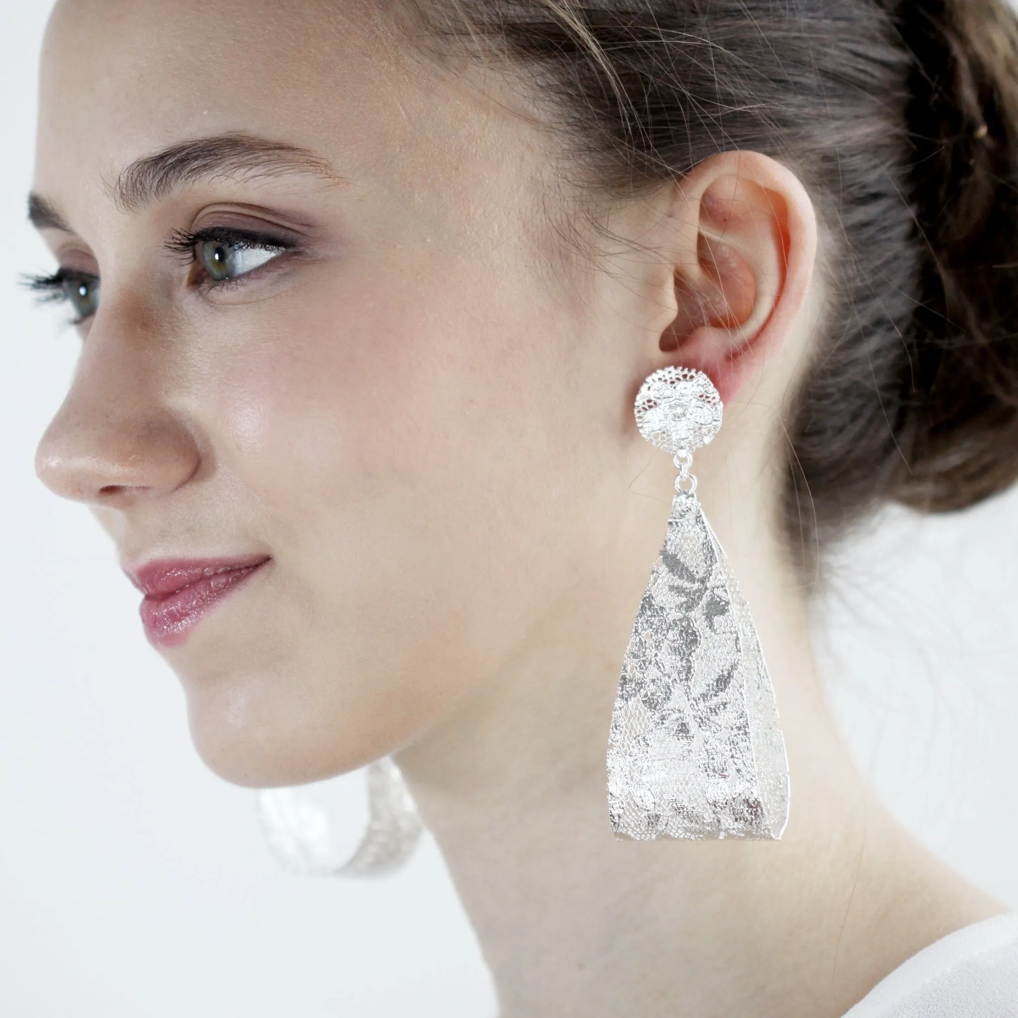 Camille large lace teardrop earrings