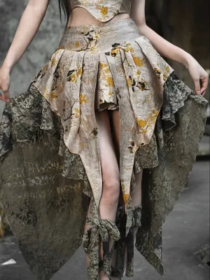 Chenille Jacquard China Skirt Lace Irregular