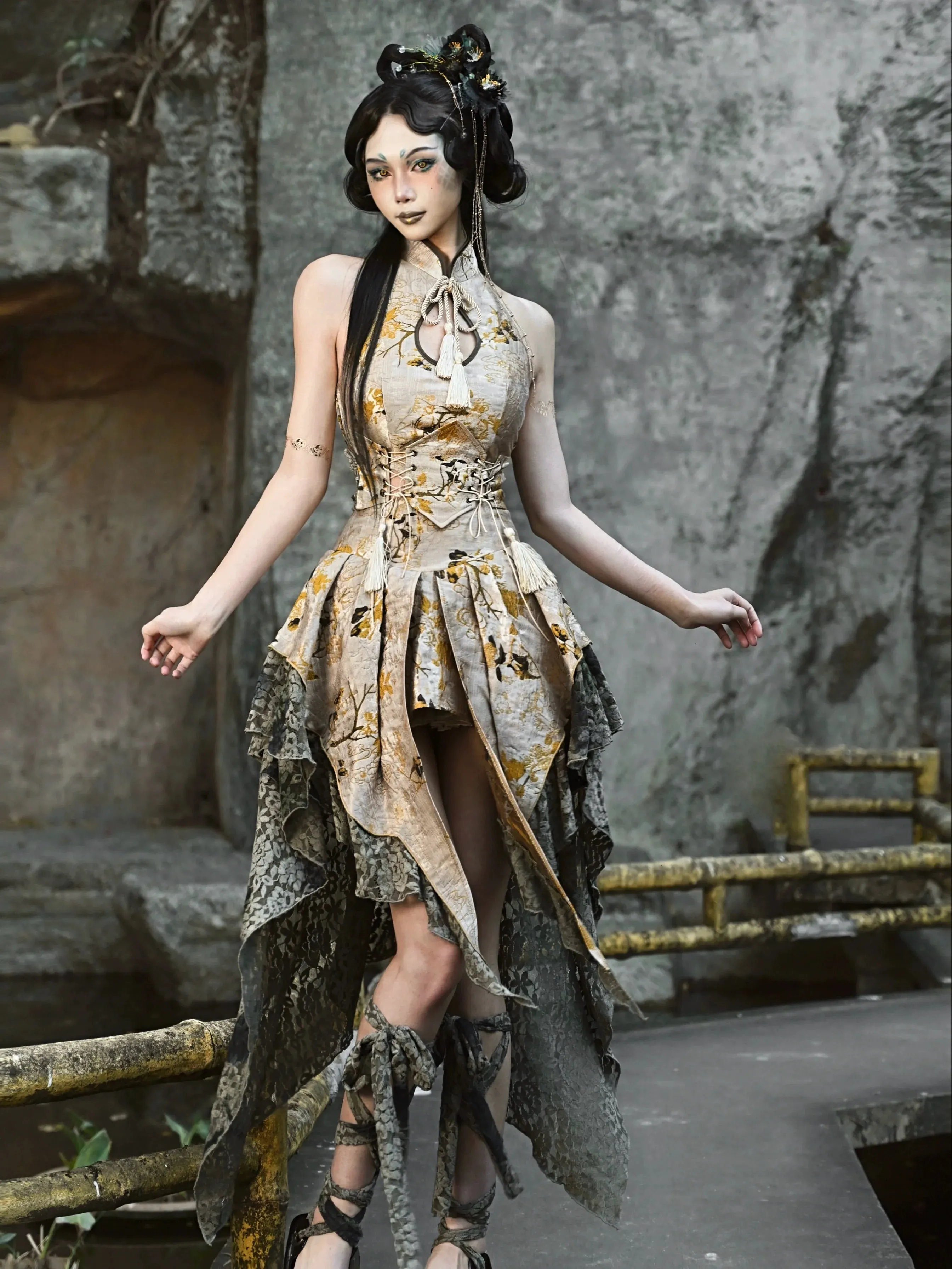 Chenille Jacquard China Skirt Lace Irregular