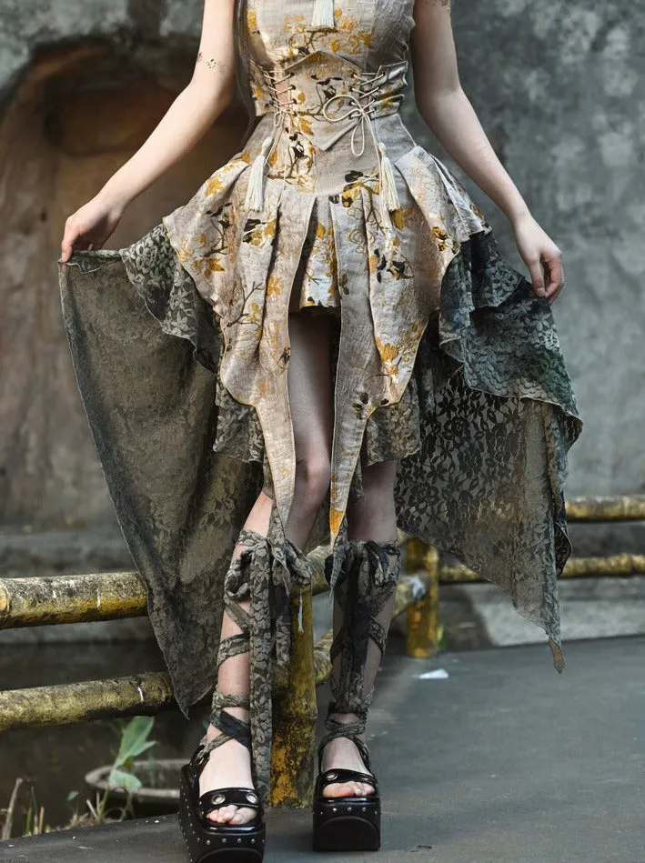 Chenille Jacquard China Skirt Lace Irregular