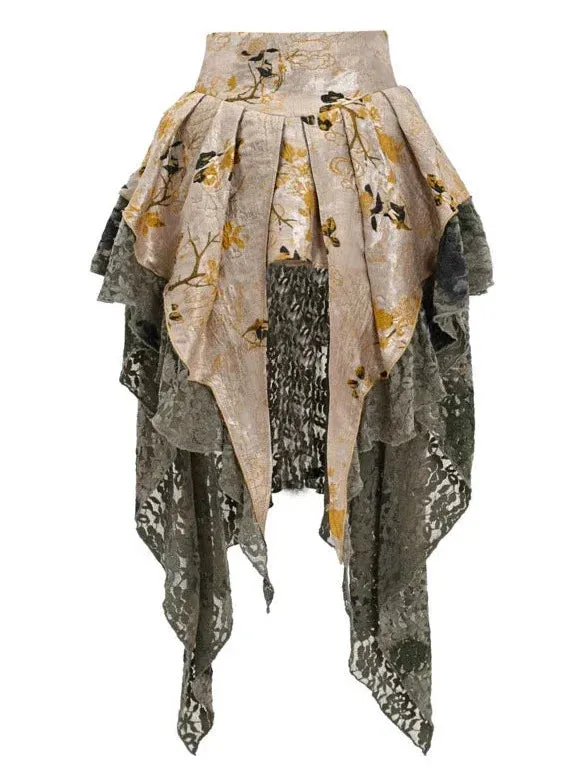 Chenille Jacquard China Skirt Lace Irregular