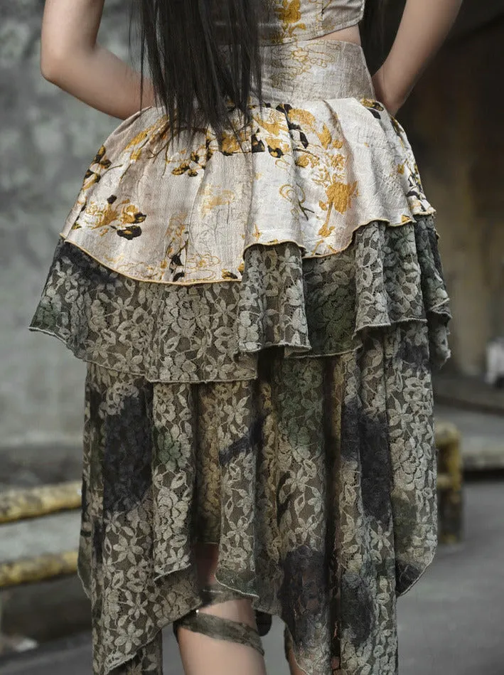Chenille Jacquard China Skirt Lace Irregular