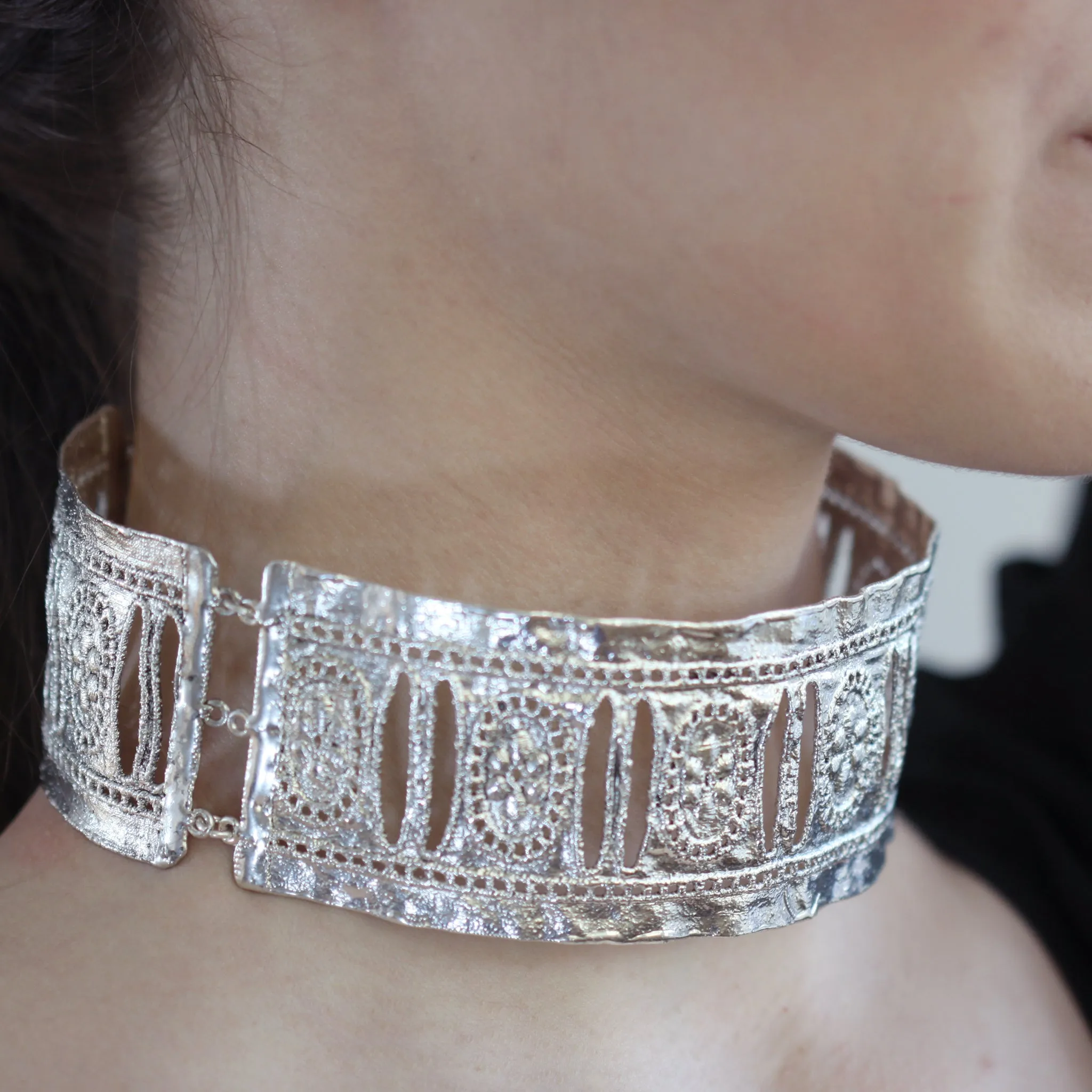 Colette- Lace Choker in Sterling Silver