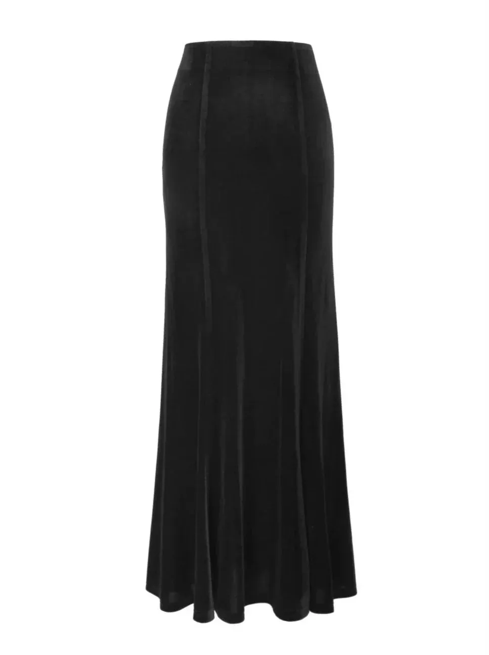 High Mermaid Velvet Black Waist Skirt Retro Back Long Up Lace