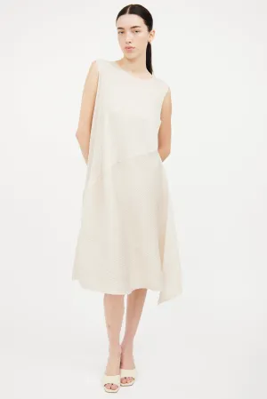 Ivory Pleated Asymmetrical Dress