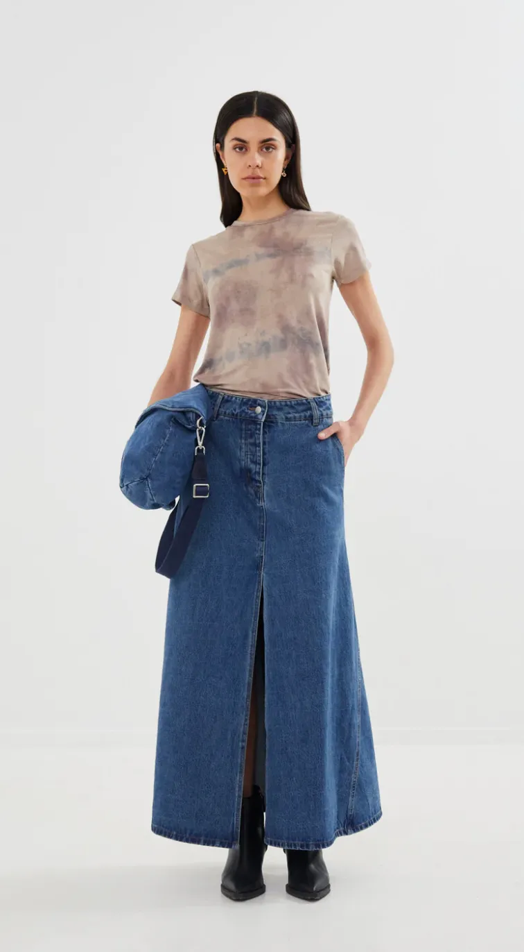 Rabens Saloner Henrike Denim Panelled Washed Indigo